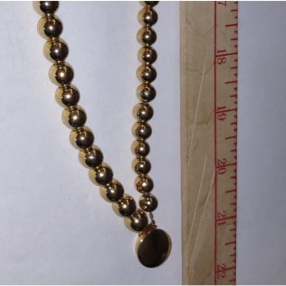 Garicraft Vtg Necklace Double Strand Gold Tone Plastic Pearls Round Beads 20" - Picture 6 of 7